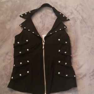 Black Zip Up Tank Top